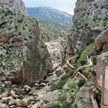 Udsigt fra El Caminito del Rey, Andalusien