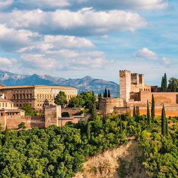Alhambra i Granada, Andalusien i Spanien