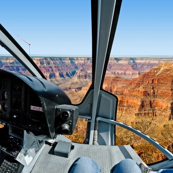 Udsigt til Grand Canyon fra helikopter, Arizona i USA