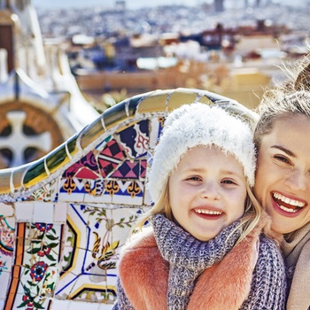 Mor og datter i Barcelona - Spanien