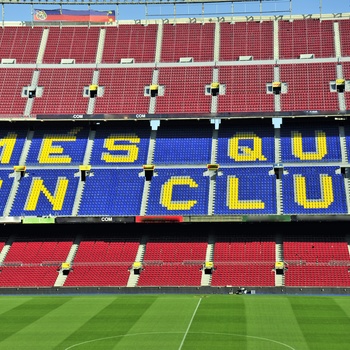 Camp Nou i Barcelona i Spanien