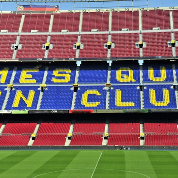 Camp Nou i Barcelona i Spanien