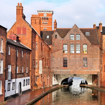 Gas Street Basin - knudepunkt for kanalerne i Birmingham, England