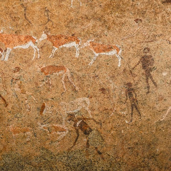 The White Lady klippemaleri ved Brandberg-bjerget i Namibia