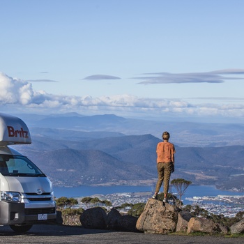 Mount Wellington  Tasmanien med Britz autocamper