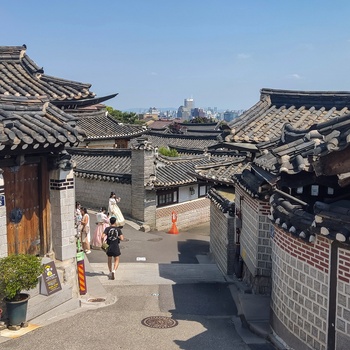 Bukchon Hanok Village i Seoul - Sydkorea