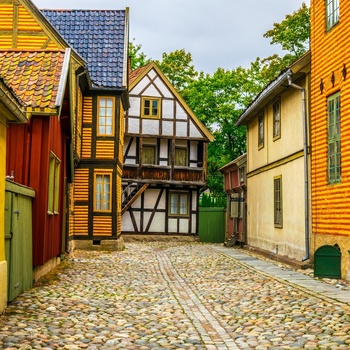 Bymiljø ved Norsk Folkemuseum i Oslo