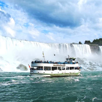 Turbåd ved Niagara Falls i Canada