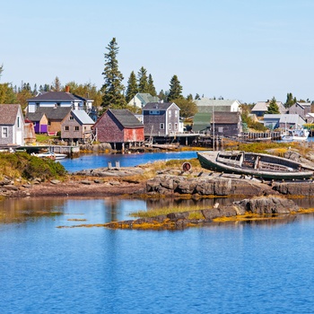 Kystby Blue Rocks i Nova Scotia - det østlige Canada