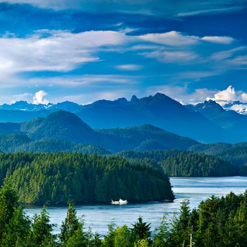 Udsigt fra byen Tofino på Vancouver Island, Canada