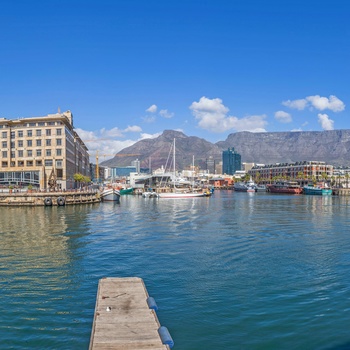 Info-skilt i Waterfront - shopping- og forlystelsescenter i Cape Town, Sydafrika