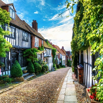 Charmerende bindingsværshuse i Rye, Sussex