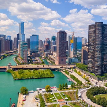 Udsigt til Chicago skyline, USA