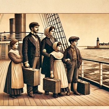Danske emmigranter til USA - AI genereret