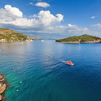 Udsigt til øen Lokrum tæt på Dubrovnik, Dalmatien i Kroatien