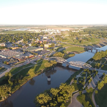 East Grand Forks og floden Red River of the North, Minnesota