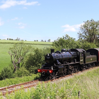 England, Somerset - East Somerset Railway på sporet tæt ved Mendip Vale