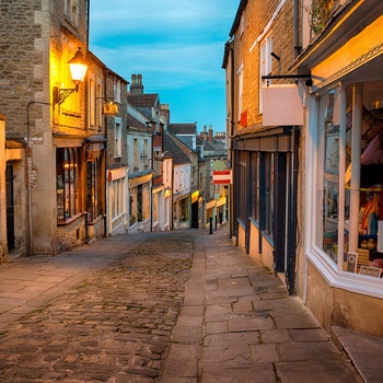 England, Somerset - den brostensbelagte gade Catherine Hill Frome