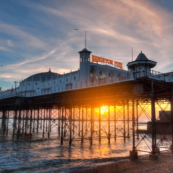 Molen 'Brighton Pier' i den engelske badeby Brighton