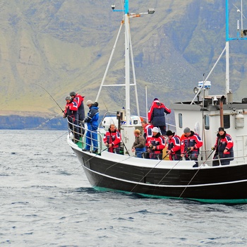 På fisketur på båd - Færøerne