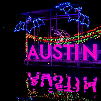 Flaggermuse-lysskilt i Austin