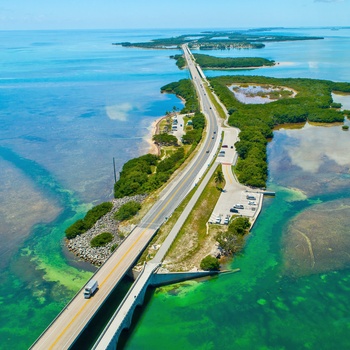 Overseas Highway mod Key West i Florida, USA