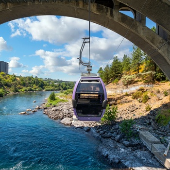 Numerica Skyride under Monroe Street Bridge i Spokane - USA