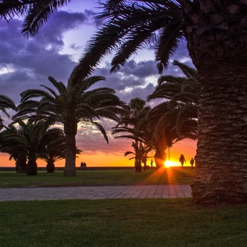 Solnedgang ved Meloneras på Gran Canaria, Spanien