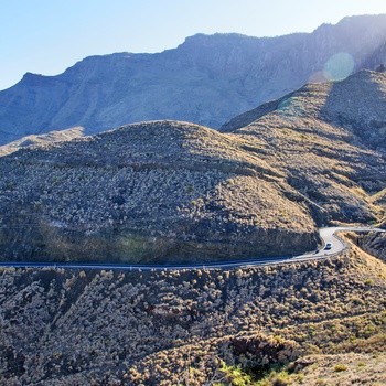 Vej gennem Tamadaba naturpark på Gran Canaria, Spanien