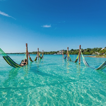 Hængekøjer i Bacalar lagunen - Yucatán-halvøen i Mexico