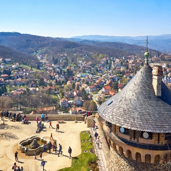 Udsigt til Wernigerode fra slottet, Harzen i Tyskland