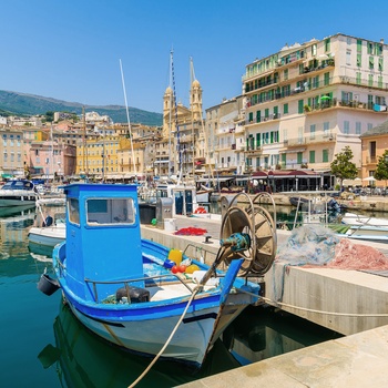 Havn i kystbyen Bastia, det nordligste Korsika, Frankrig