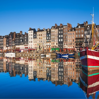 Havnefronten i Honfleur, Normandiet Frankrig
