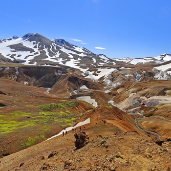 På vandretur i bjergområdet Kerlingarfjöll - Island