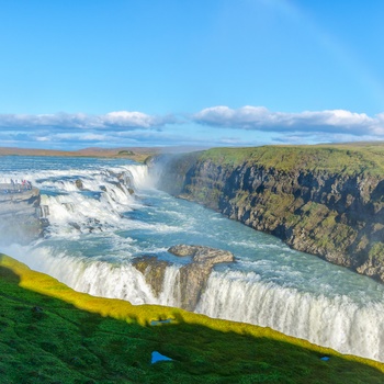 Udsigt til Gullfoss vandfaldet - Island