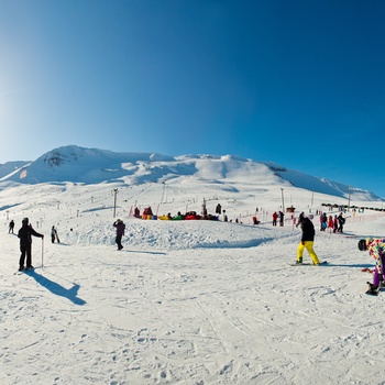 Skisportstedet Hlidarfjall i Island 