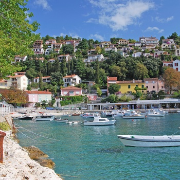 Havnen i Rabac, Istrien i Kroatien