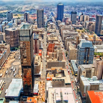 Udsigt ud over Downtown Johannesburg, Sydafrika