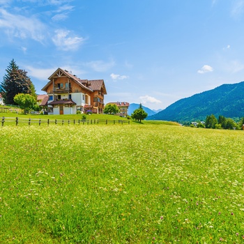 Landskab nær Weissensee i Kärnten