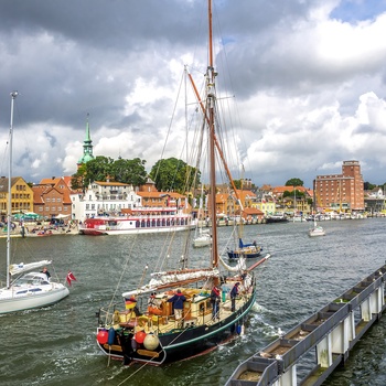 Sejlbåde ved Kappeln i Slesvig-Holsten - Tyskland