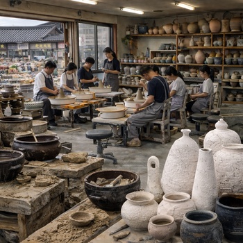 Keramikværksted i Icheon - Sydkorea - genereret af ChatGPT 10-03-2026