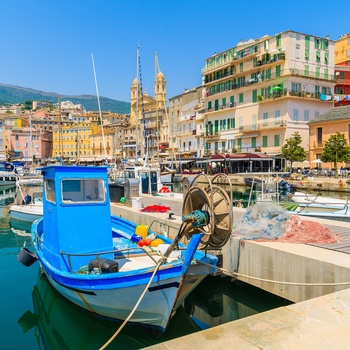 Havn i kystbyen Bastia, det nordligste Korsika, Frankrig