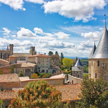 Fæstningsbyen Carcassonne, Languedoc-Roussillon, Frankrig