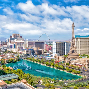 Udsigt ud over The Strip i Las Vegas, USA