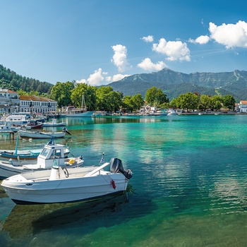Byen Limenas Thasos på øen Thassos - Grækenland