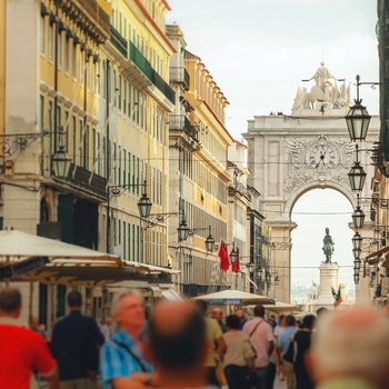 Shoppinggaden Rua Augusta i Lissabon