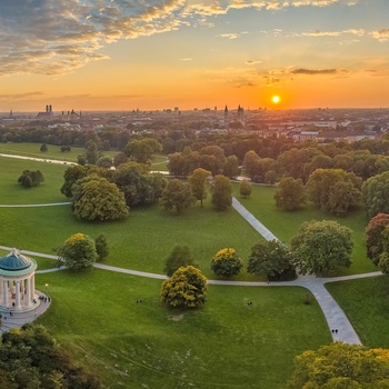 Udsigt over  Englischer Garten i München