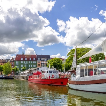 Havnen i Stralsund i Mecklenburg-Vorpommern, Tyskland