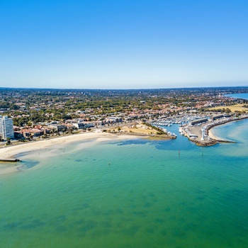 Lækker strand tæt på Melbourne, St. Kilda Beach - Australien