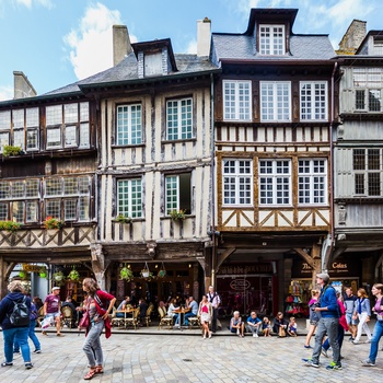 Middelalder-huse i Dinan Foto L_oeil-de-Paco